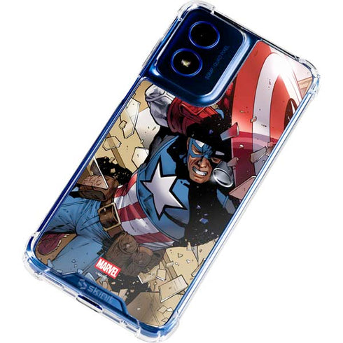 Marvel Captain America Epic Shield Break Moto G 5G (2024) Clear Case